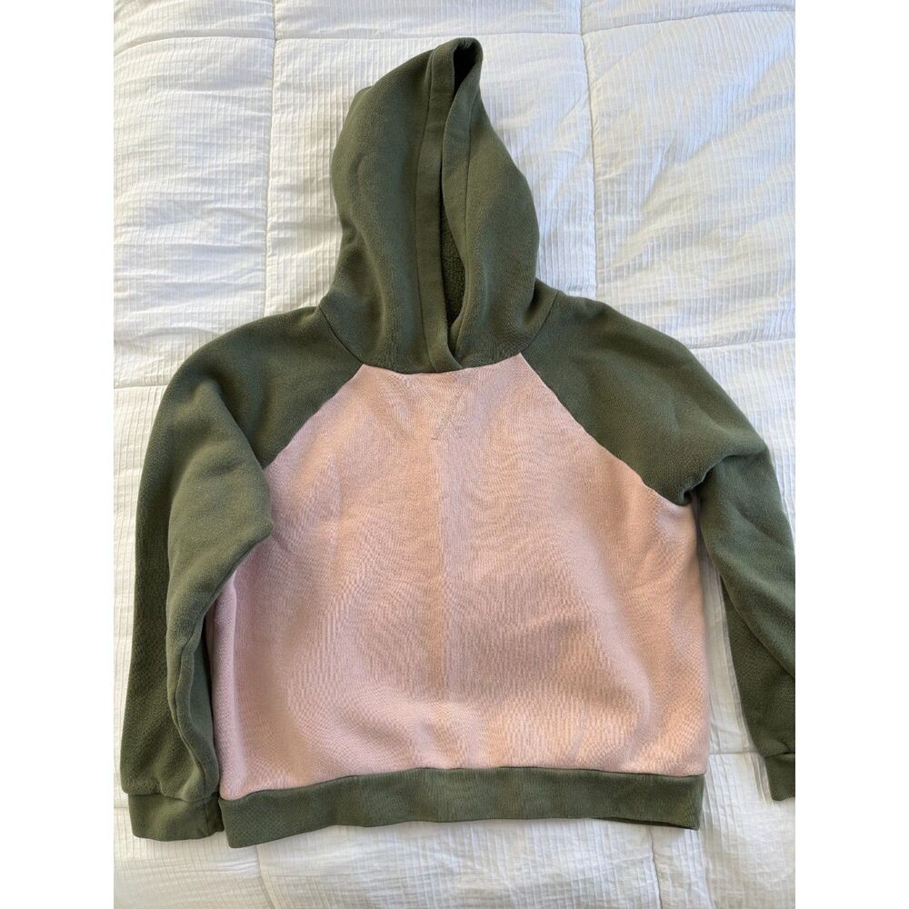 Madewell MWL Colorblock Betterterry Pullover Hoodie Pink Green Size Small